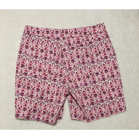 Stella Parker Bermuda Shorts Stretch High-Rise Pockets Color Pink Size 8 NWT - Picture 2 of 14